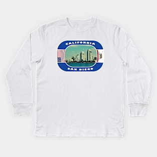 California, San Diego City, USA Kids Long Sleeve T-Shirt